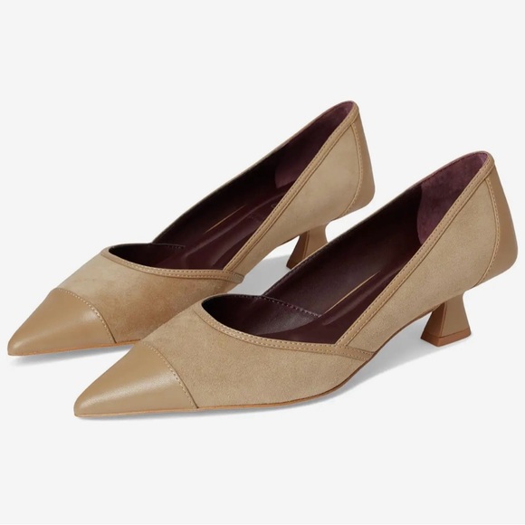 Franco Sarto L-Darcy Tan Pointed Toe Kitten Heels NWOB Size 9 - Picture 1 of 8
